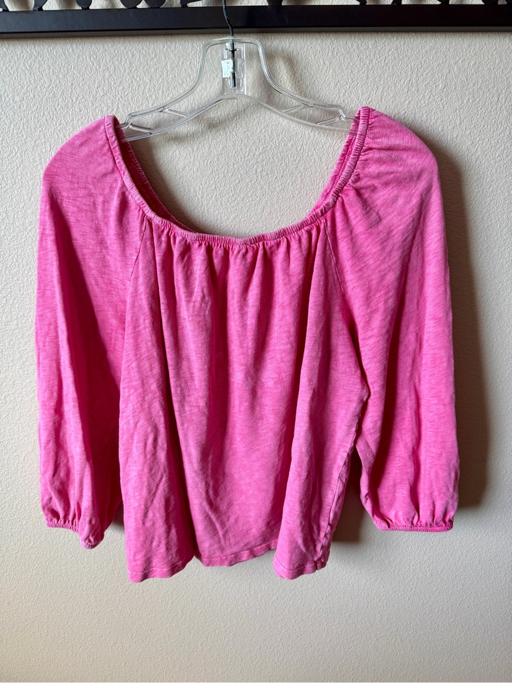 Bright Pink Cotton Cropped Top